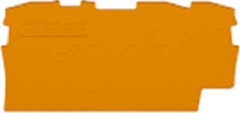 Orangefarbener Ticketstummel oder Gutschein mit unregelmäßiger Stanzform und ohne sichtbaren Text.