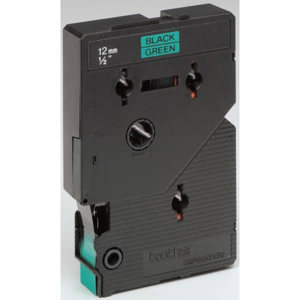 Schriftbandkassette 12mm TC-701 grün/schwarz