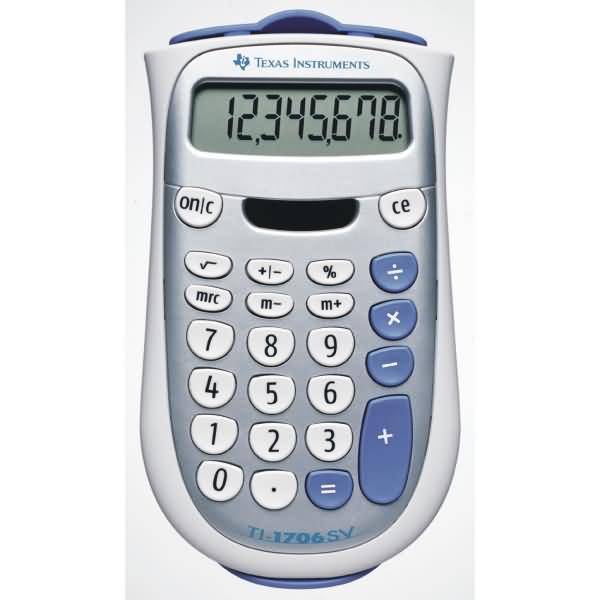 Taschenrechner TI-1706 SV 8-stellig Batteriebetrieb weiß/silber