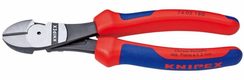 Knipex 74 02 180 Werkstatt Kraft-Seitenschneider mit Facette 180mm