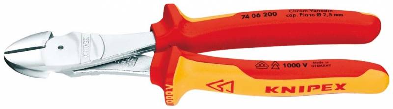 Knipex 74 06 200 VDE Seitenschneider mit Facette 200mm