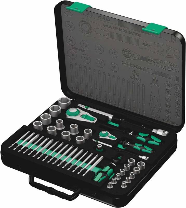 Steckschlüsselsatz 8100 SA/SC 2 Zyklop 43-tlg.1/4+1/2 Zoll SW 4-24mm