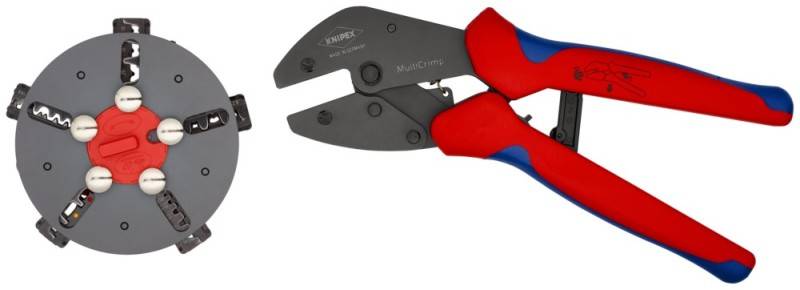 Knipex MultiCrimp 97 33 02 Crimpzange Unisolierte, offene Steckverbinder, Isolierte Kabelschuhe, Isolierte Steckverbinder