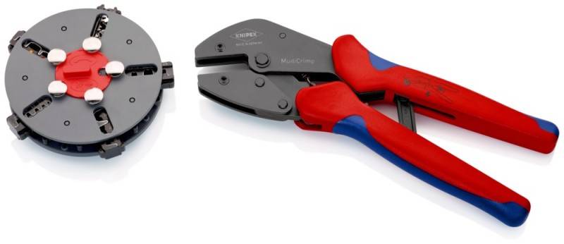 Knipex MultiCrimp 97 33 02 Crimpzange Unisolierte, offene Steckverbinder, Isolierte Kabelschuhe, Isolierte Steckverbinder