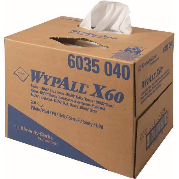 Wischtücher Wypall X60 1-lagig 42,6x31,7cm Bragbox weiß