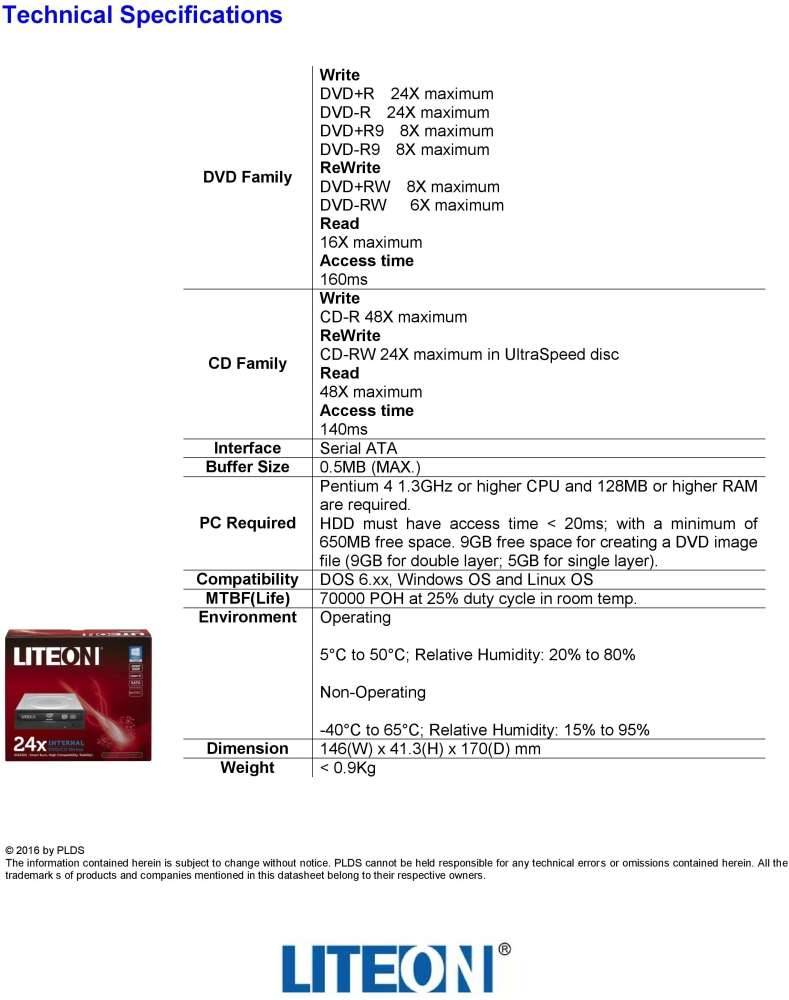 LITE-ON - LiteOn iHAS124 - Laufwerk - DVD±RW (±R DL) / DVD-RAM - 24x/24x/12x - Serial ATA - intern - 5.25" (13.3 cm)