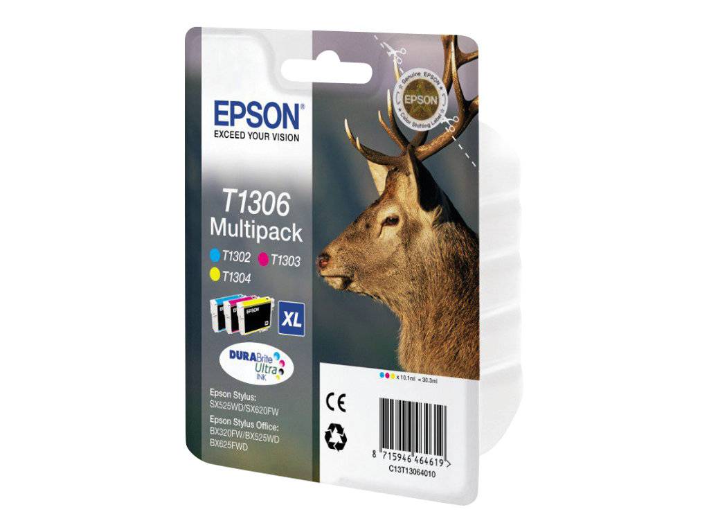 Epson T1306 Multipack - 10.1 ml - Gelb, Cyan, Magenta