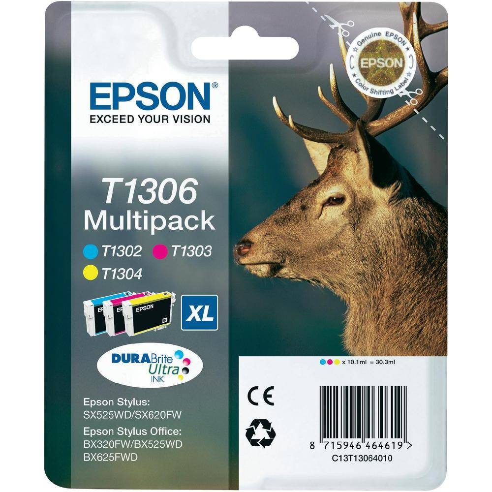 Epson T1306 Multipack - 10.1 ml - Gelb, Cyan, Magenta