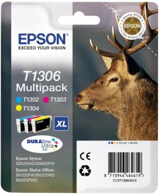 Epson T1306 Multipack - 10.1 ml - Gelb, Cyan, Magenta