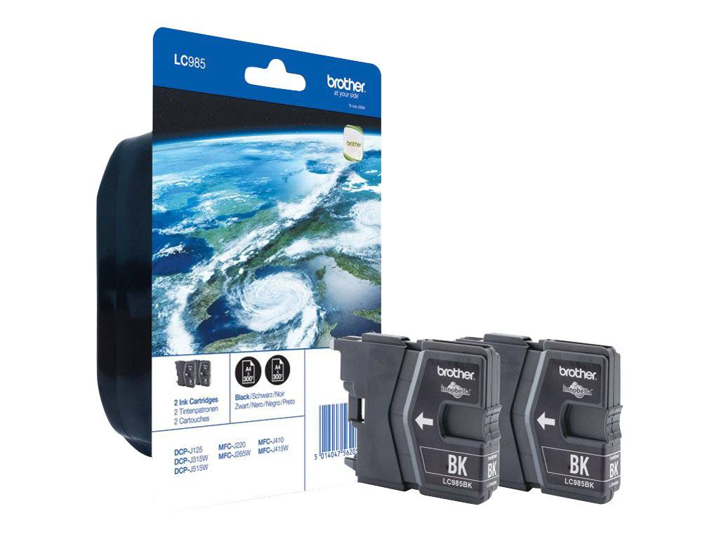 Brother LC985 Twin-Pack - 2er-Pack - Schwarz - Original - Blister mit akustische
