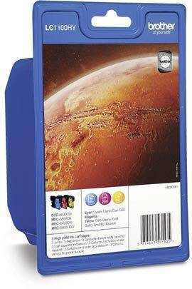 Brother LC1100HY Rainbow Pack - Hohe Ergiebigkeit