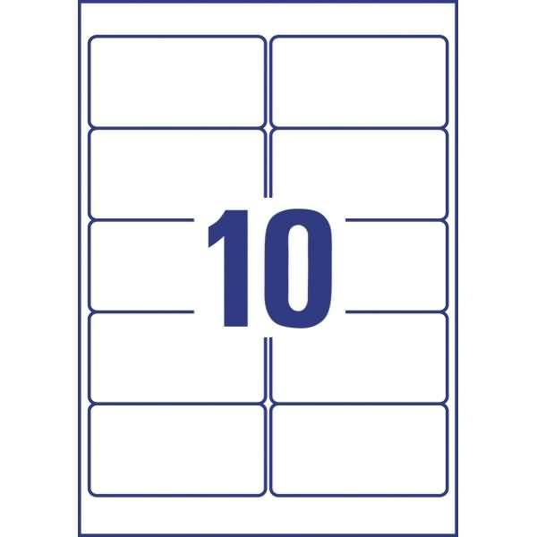 Etiketten 96x50,8 mm 25 Blatt/250 Etiketten transparent