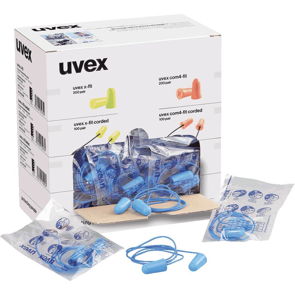 uvex Gehörschutzstöpsel X-fit detect, Kat.III, blau, PU-Schaumstoff, 100 Paar/VE