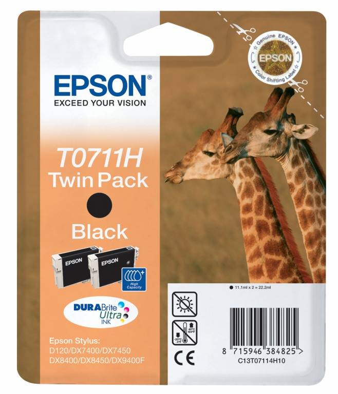 Epson T0711 Twin Pack - 2er-Pack - 22.2 ml - mit hoher Kapazität