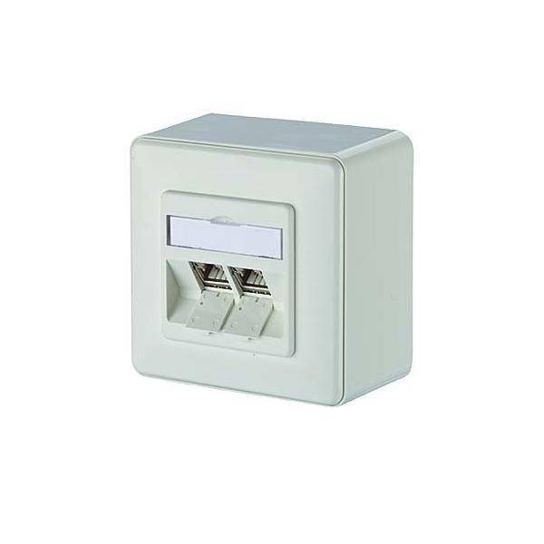 Metz Connect Netzwerkdose Aufputz CAT 6a 2 Port Reinweiß