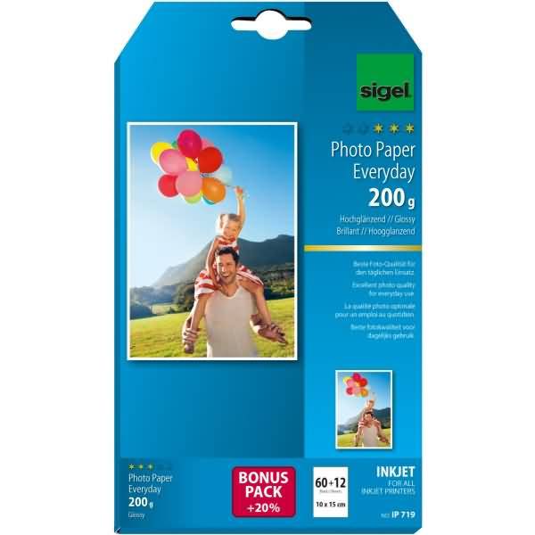 Fotopapier Everyday plus 10x15cm hochglänzend 200g 72 Blatt