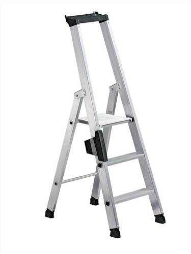 Stufenstehleiter 3 Stufen Alu.Leiterlänge 1370mm m.ergo-pad-Griffzone GÜNZBURGER
