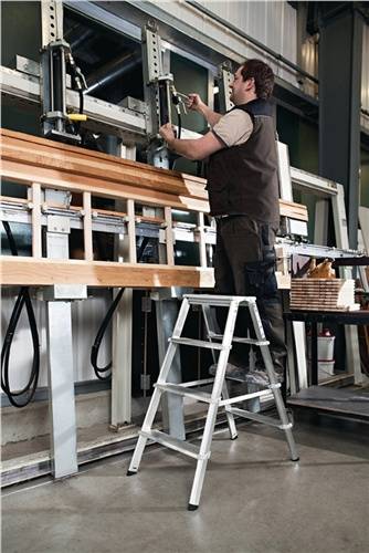 Stufenstehleiter 2x3 Stufen Alu.Leiterl-L.690mm Stufen-Holmverbindung geschraubt