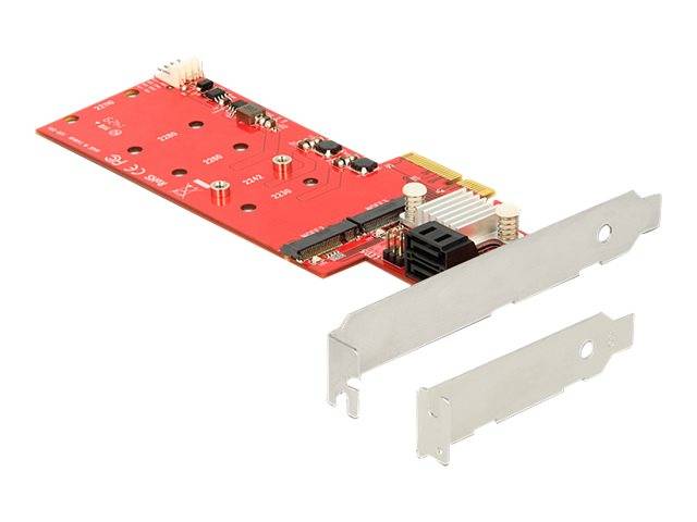 Delock Schnittstellen-Konverter [1x PCIe - 2x M.2 NGFF, SATA-Buchse 7pol.]