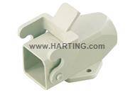 Weißer Industrie-Steckverbinder mit der Aufschrift „www.HARTING.com