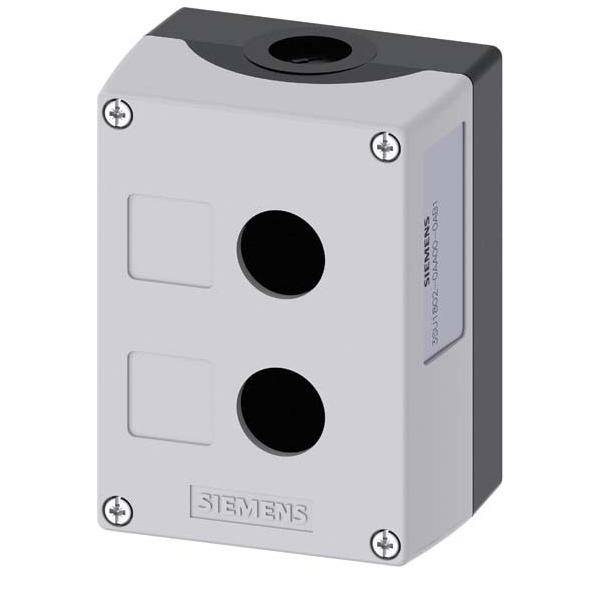 Siemens 3SU1802-0AA00-0AB1 3SU18020AA000AB1 Leergehäuse 2 Einbaustellen (L x B x H) 114 x 85 x 64mm unbeschriftet Grau 1St.