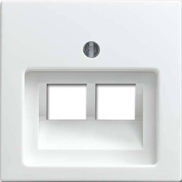 Busch-Jaeger 2fach Abdeckung UAE-/IAE-/ISDN-Steckdose Busch-balance SI Alpinweiß 1803-02-914 1St.