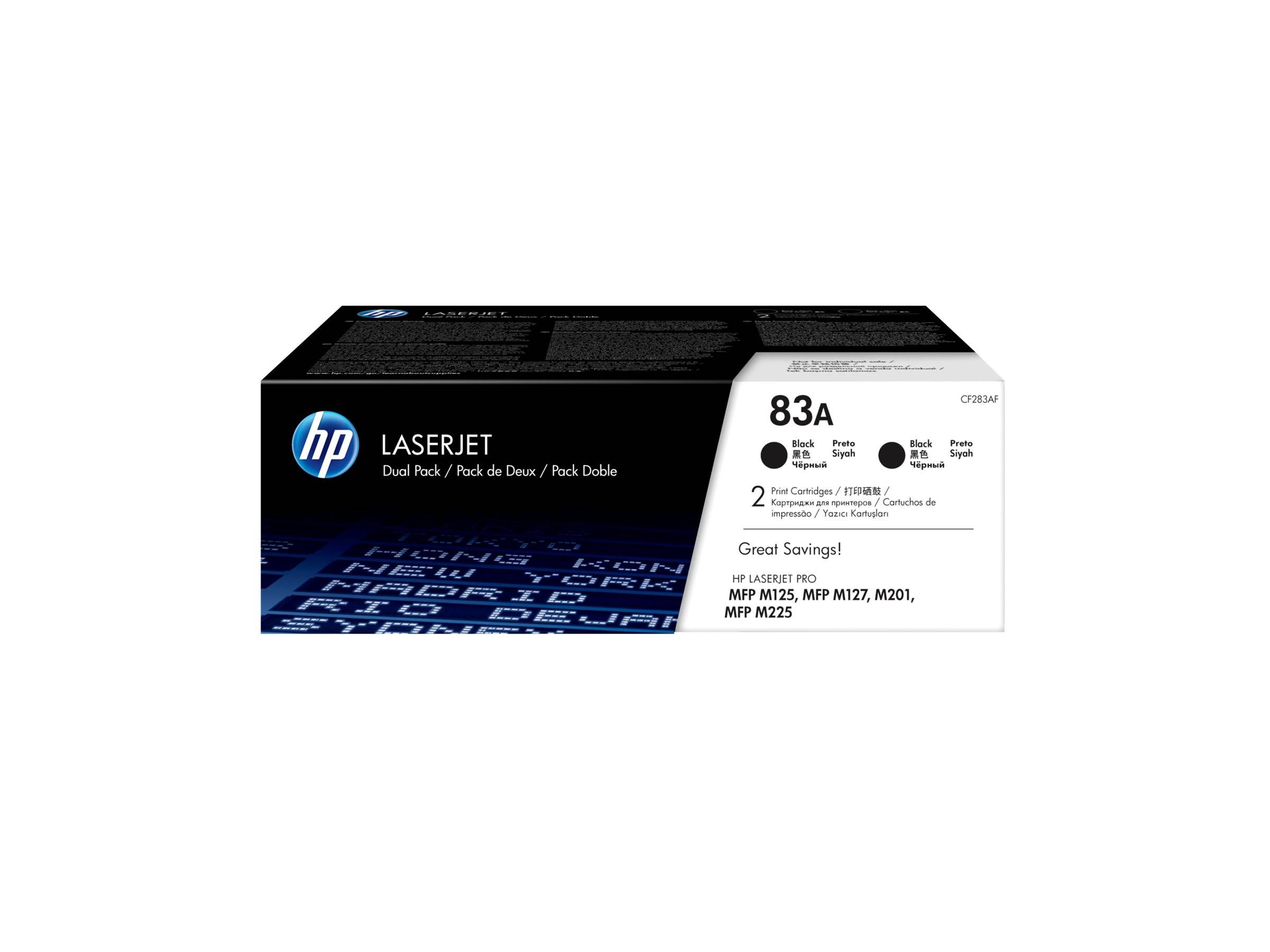HP 83A - 2er-Pack - Schwarz - original - LaserJet - Tonerpatrone (CF283AD)