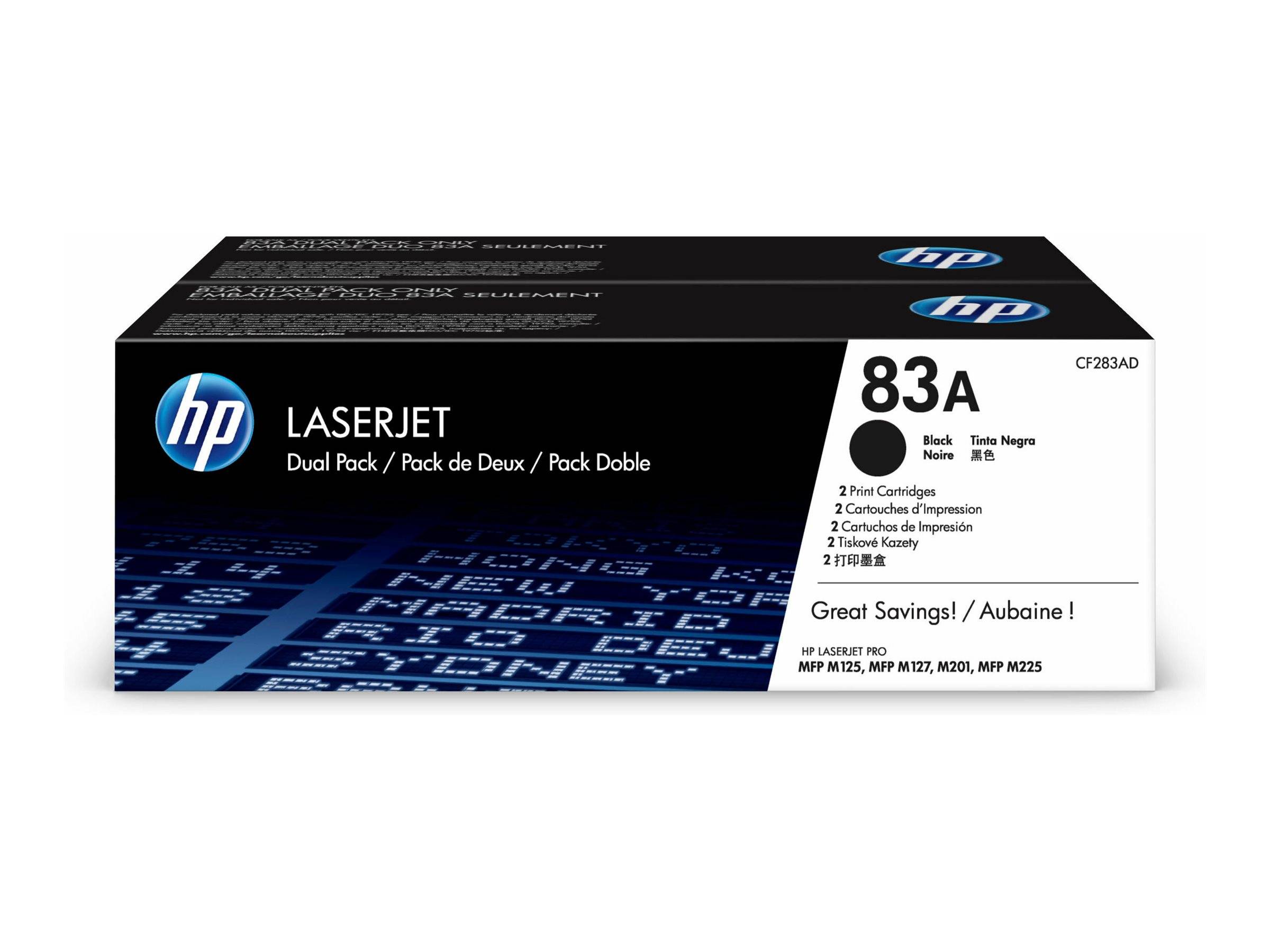 HP 83A - 2er-Pack - Schwarz - original - LaserJet - Tonerpatrone (CF283AD)