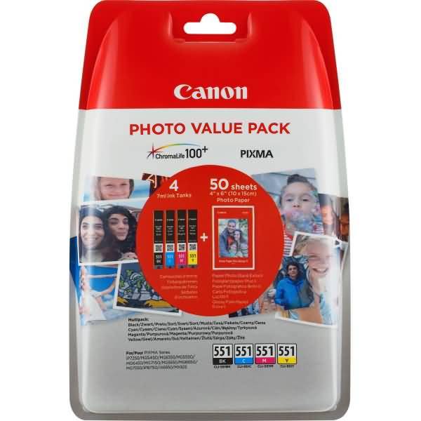 Canon Druckerpatrone CLI-551 C/M/Y/BK Photo Value Pack Original 6508B005