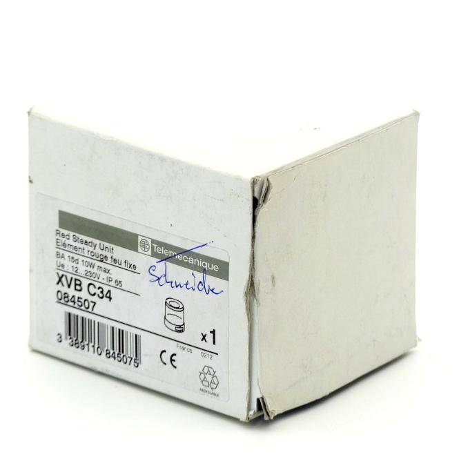 Weiße Produktschachtel mit Beschriftung „Telemecanique