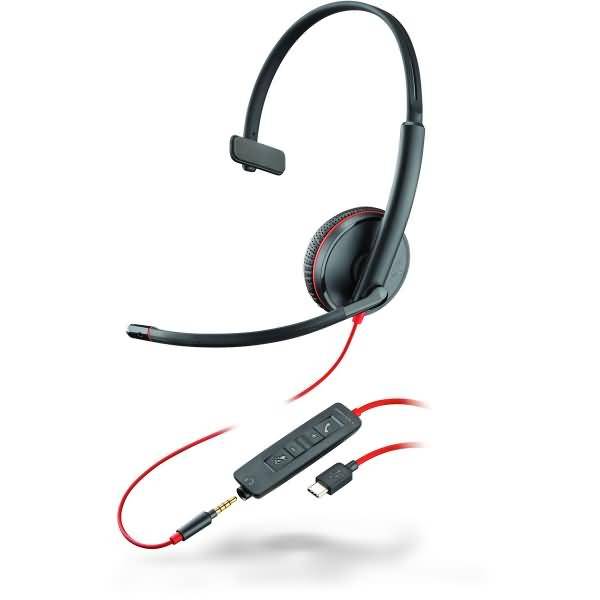 Poly Blackwire 3215, Kabelgebunden, Anrufe/Musik, 20 - 20000 Hz, 118 g, Kopfhörer, Schwarz