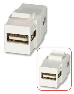 Lindy 60553 USB Typ A Doppelkupplungs-Keystone für Wanddosen