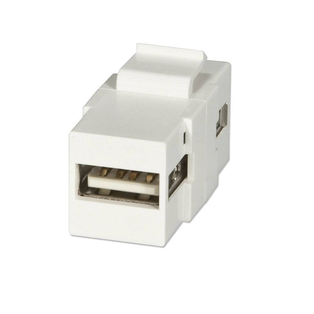 Lindy 60553 USB Typ A Doppelkupplungs-Keystone für Wanddosen