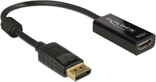 HDMI-Stecker auf DisplayPort-Buchse Adapterkabel mit kurzem schwarzem Steckverbinder