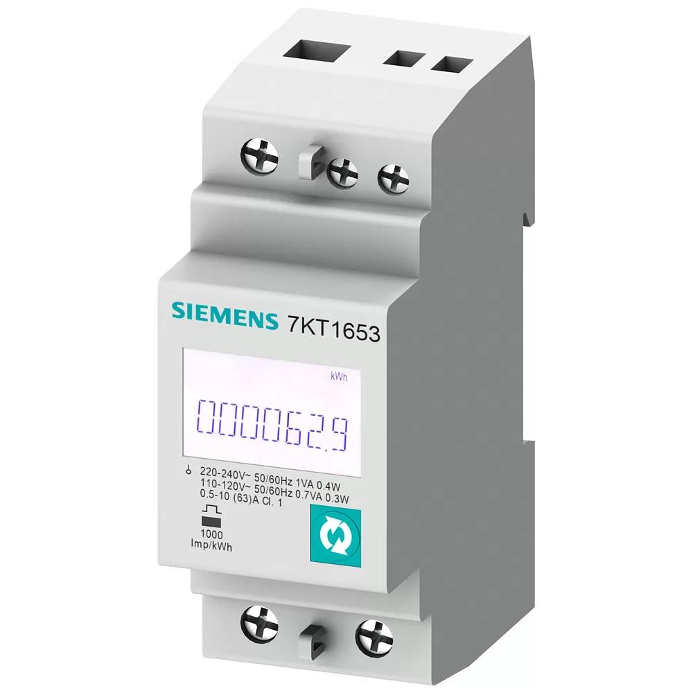 Siemens SENTRON Messgerät 7KT PAC1600, 1-phasig, 63 A, Hutschiene, Modbus RTU, MID 7KT1652