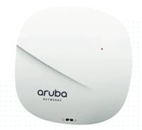 Weißer Aruba Networks WLAN-Zugriffspunkt mit kleinem rotem Statuslicht