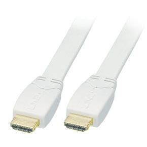 LINDY HDMI Anschlusskabel 5.00 m 41164 UL-zertifiziert, Ultra HD (4k) HDMI, doppelt geschirmt, flach Weiß [1x HDMI-Stecker - 1x HDMI-Stecker]