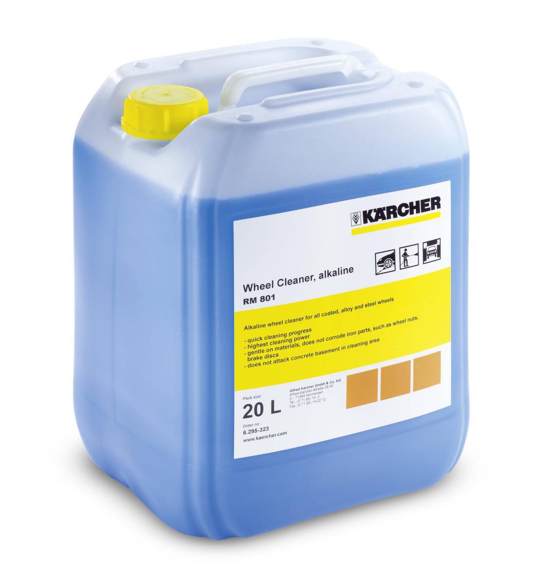 Felgenreiniger,20l,f. beschichtete Stahl-/Leichtmetallfelgen,entfernt Salzrückstände/Bremsstaub/Reifenabrieb/Kalk