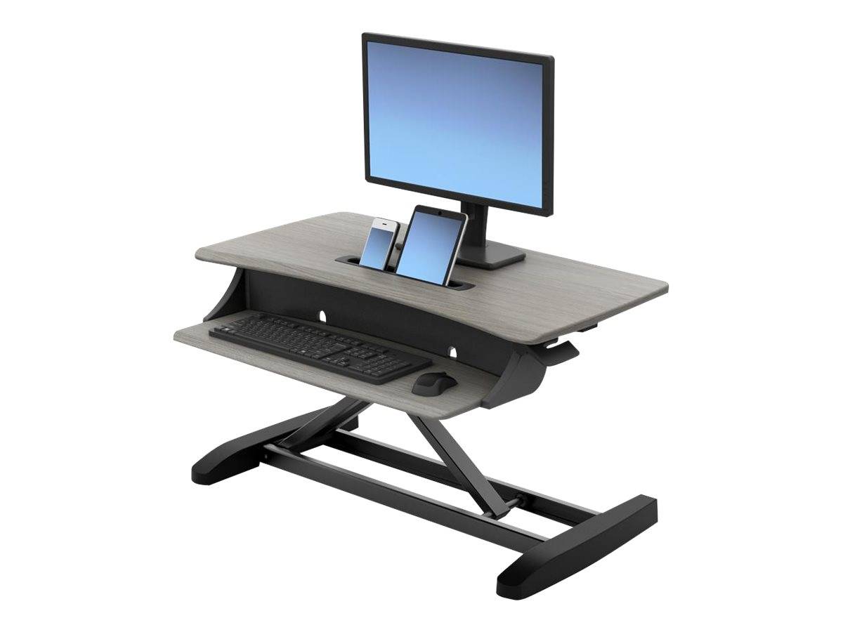Ergotron WorkFit-Z Mini Sit-Stand Desktop - Stehender Tischwandler - Dove Gray - Schwarz Basis