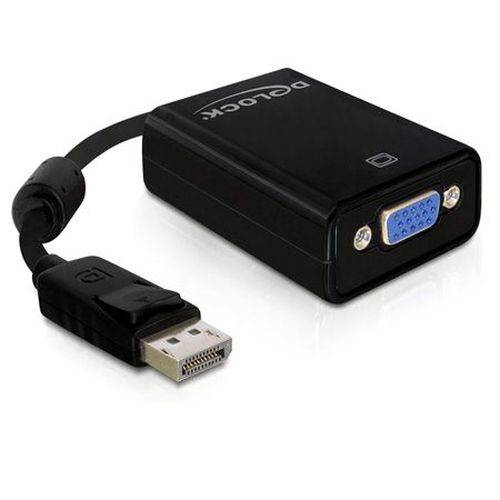 DeLOCK Adapter DisplayPort 1.2 Stecker auf VGA 15 Pin Buchse, schwarz