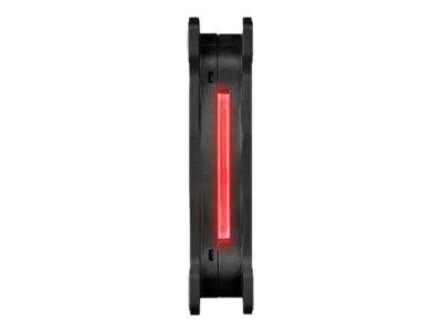 Schwarze rechteckige Gerätekomponente mit einem leuchtenden roten vertikalen Lichtstreifen in der Mitte auf weißem Hintergrund.