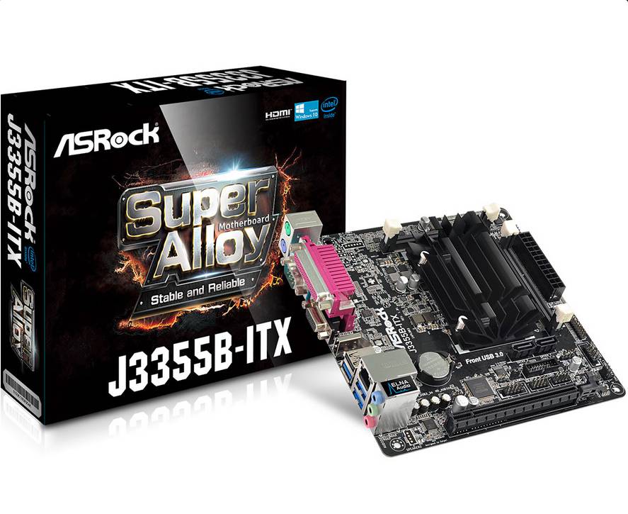ASRock J3355B-ITX - Motherboard - Mini-ITX - Intel Celeron J3355 - USB 3.0 - Gigabit LAN - Onboard-Grafik - HD Audio (8-Kanal)