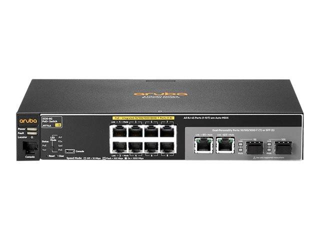 HPE Aruba 2530-8G-PoE+ - Switch - managed - 8 x 10/100/1000 (PoE+)
