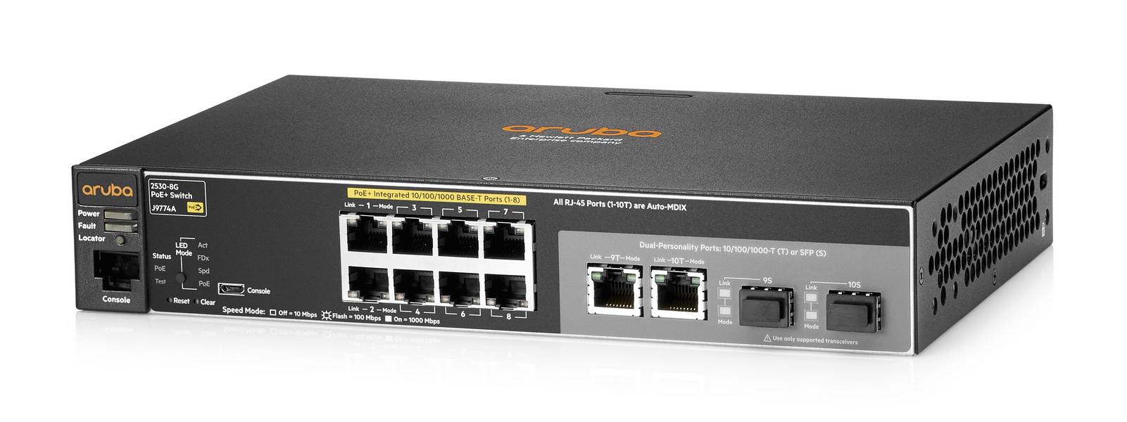 HPE Aruba 2530-8G-PoE+ - Switch - managed - 8 x 10/100/1000 (PoE+)