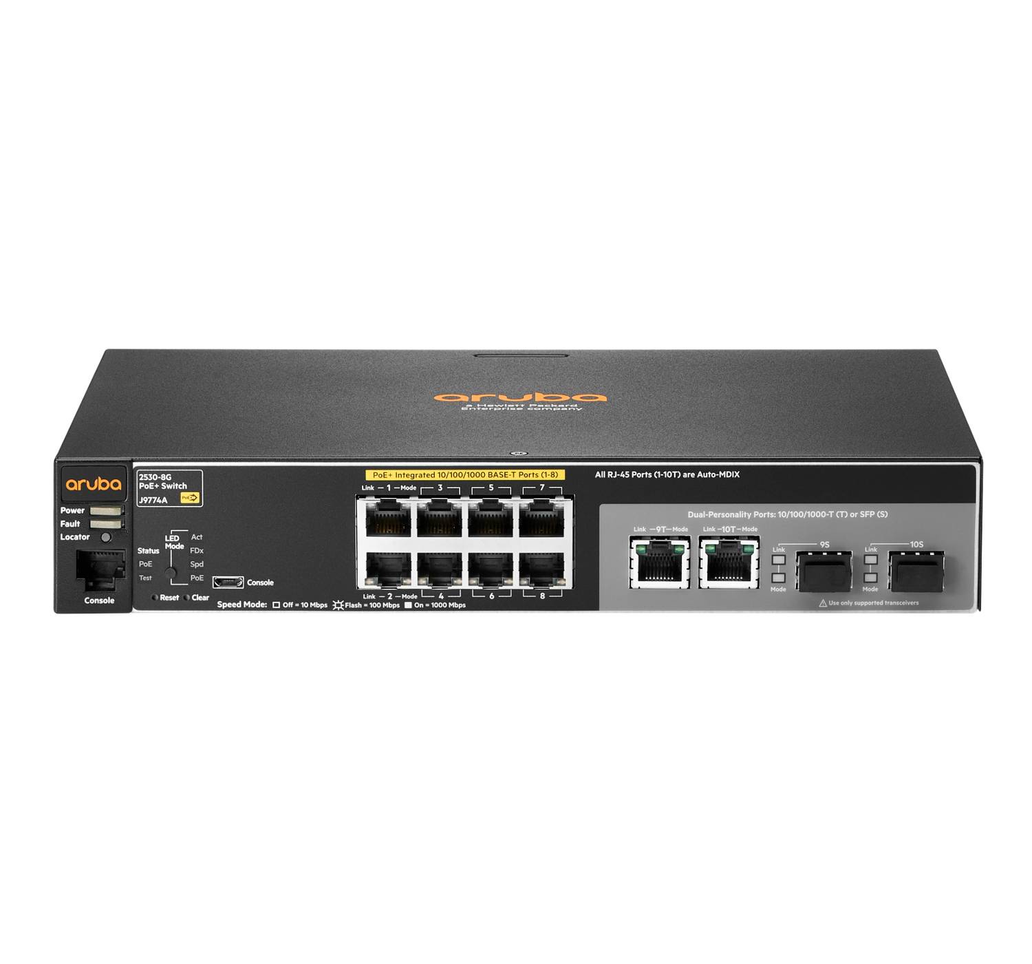 HPE Aruba 2530-8G-PoE+ - Switch - managed - 8 x 10/100/1000 (PoE+)