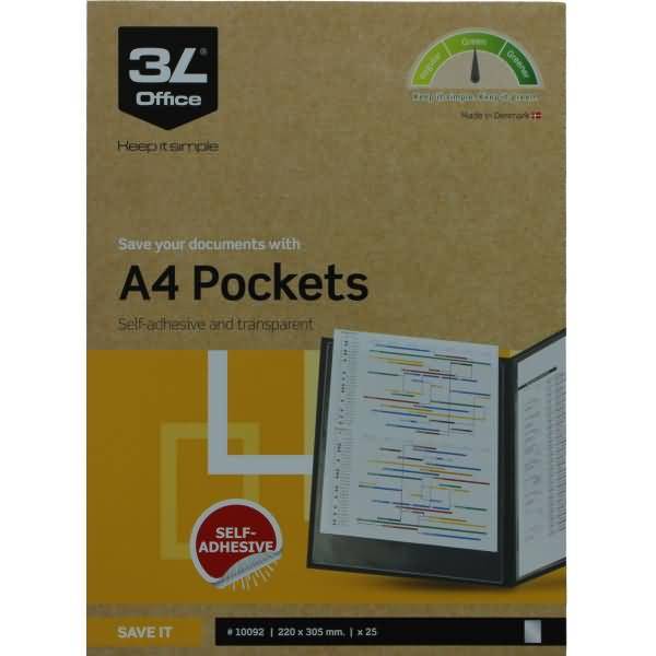 Sichttasche 220x305mm (A4) selbstklebend transparent VE=25 Stück