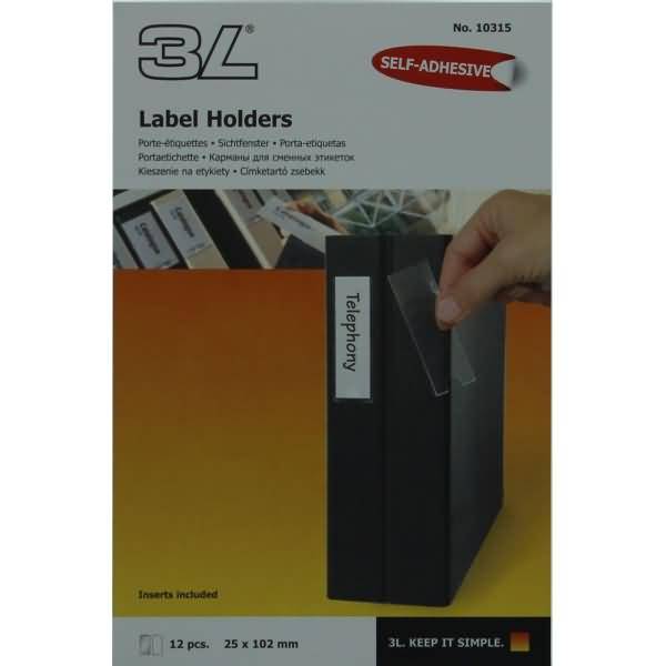 Sichtfenster 25x102mm selbstklebend Kunststoff inkl. Etiketten VE=12 Stück