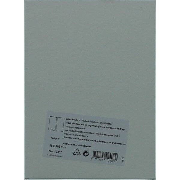 Sichtfenster 55x102mm selbstklebend Kunststoff inkl. Etiketten VE=104 Stück