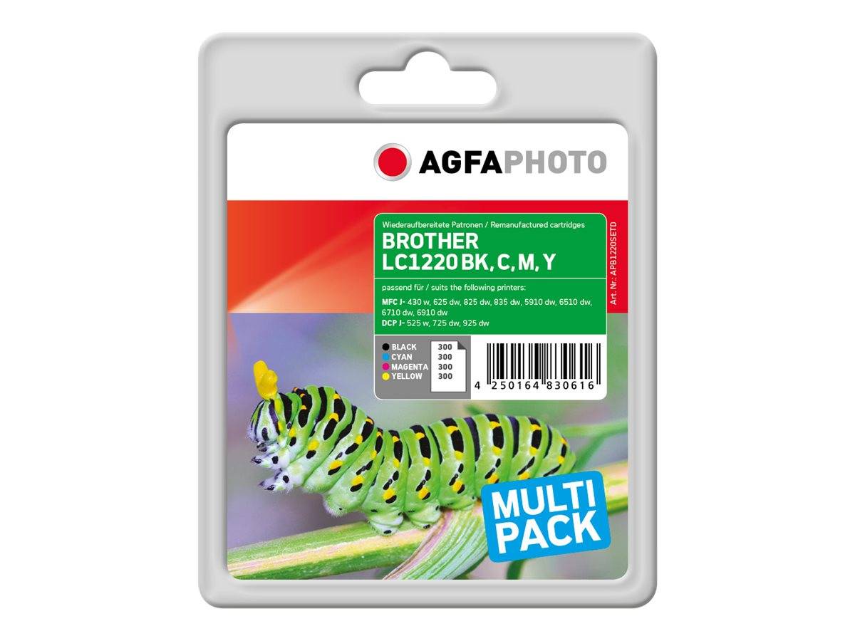 AgfaPhoto Multi pack - 4er-Pack - Schwarz, Gelb, Cyan, Magenta - kompatibel - Tintenpatrone (Alternative zu: Brother LC1