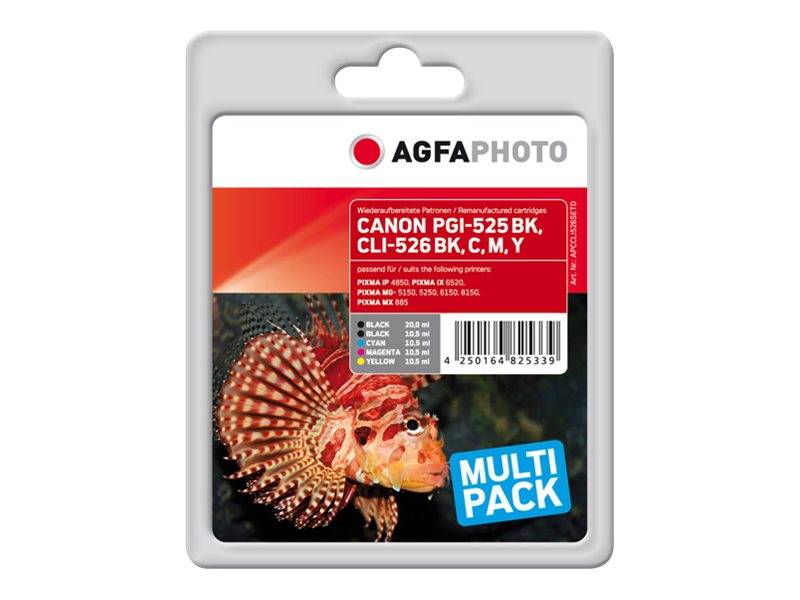 AgfaPhoto - 5er-Pack - Schwarz, Gelb, Cyan, Magenta - kompatibel - Tintenpatrone (Alternative zu: Canon 4529B001, Canon